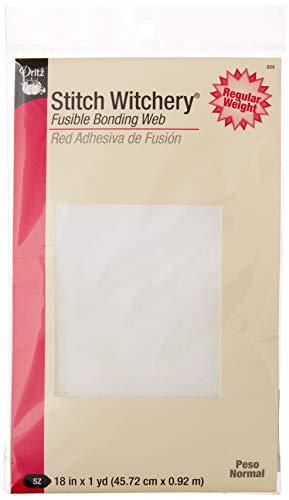 Dritz Stitch Witchery Fusible Web Regular Weight 18-Inch x 1-Yard - White