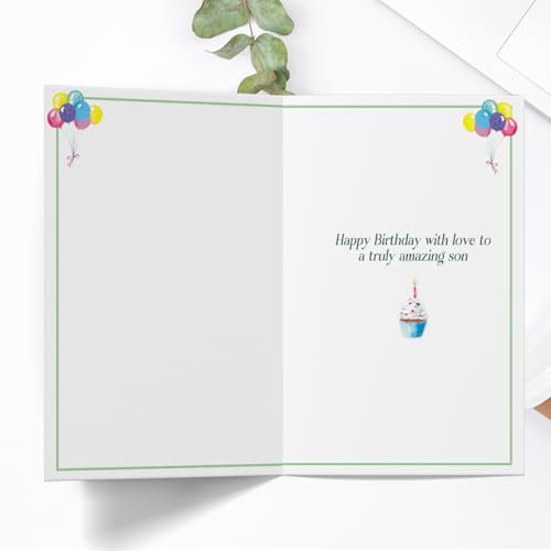Son Birthday Card with Loving Message from Mom or Dad, 8 x 5.3 Inches