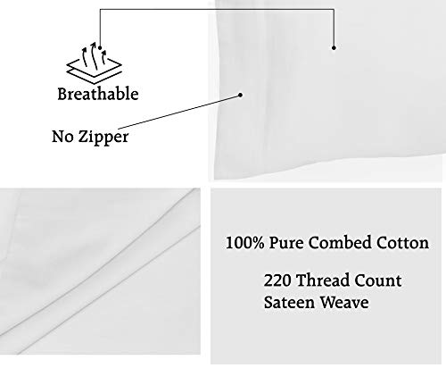 Cotton Craft Pillow Protectors - 2 Pack, 21x54 Inch White