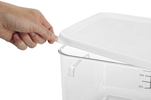 Rubbermaid Commercial 22 Qt Square Food Storage Container - Space Saving, Clear