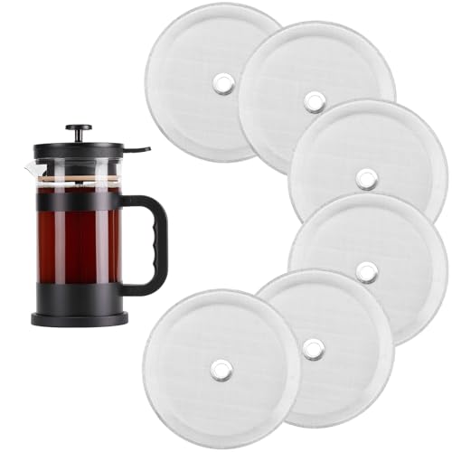 Premium Stainless Steel French Press Filter Replacement - 6 Packs