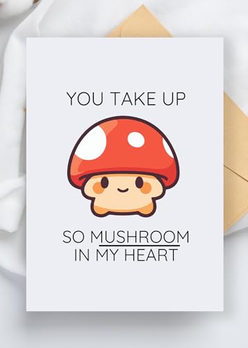 Funny Anniversary & Valentine's Day Card with Mushroom Pun