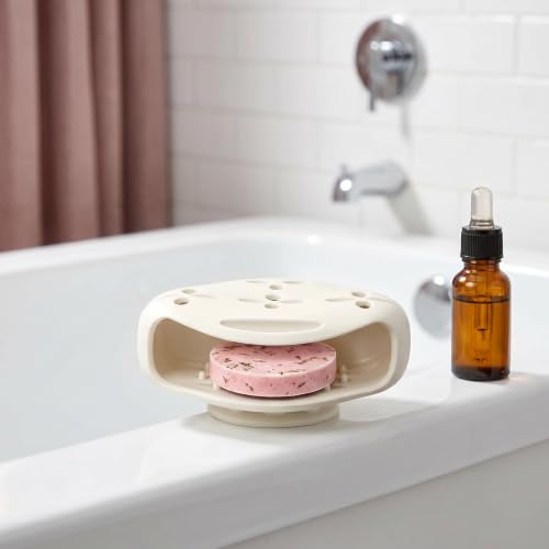 Ideal Swan Silicone Shower Steamer Holder - Beige Suction Cup Tray