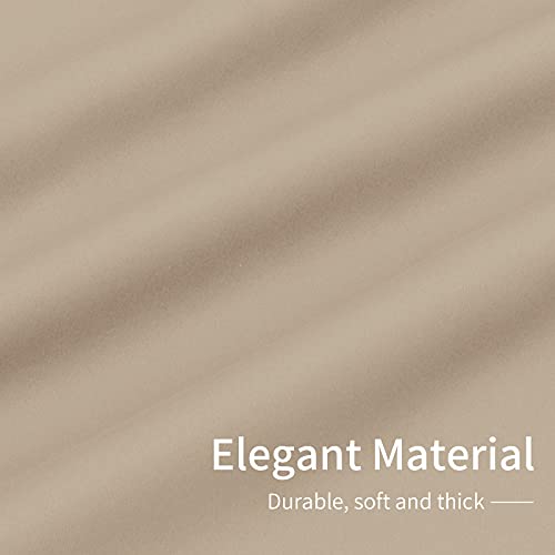 Easy-Going Blackout Curtains, Thermal Insulated Grommet Drapes (42x72, Beige)
