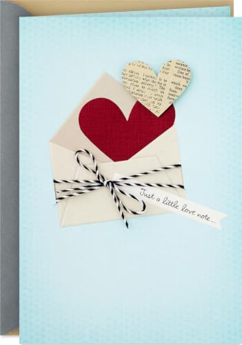 Hallmark Anniversary Card - Just A Little Love Note with Heart in Envelope