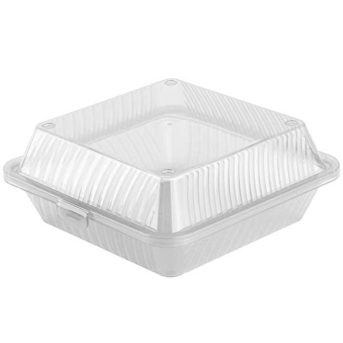 GET EC-10-1-CL Single Entree Take-Out Food Container, 9"x 9", Clear (Set of 12)