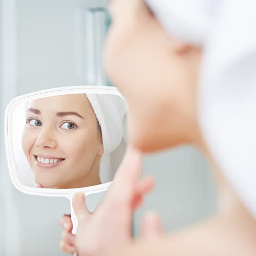 DecorRack Large Handheld Mirror with Hanging Hole, Wall Mount Makeup Mirror