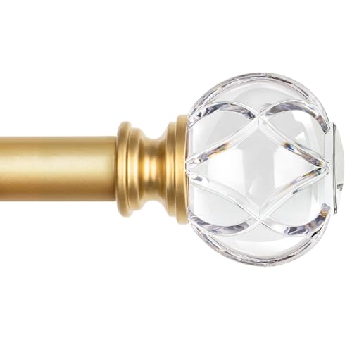 KAMANINA Gold Curtain Rod Finials - 2 Pcs Decorative Ends for 1 or 7/8 Inch Rods