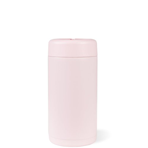 HydroJug Slim Can Cooler - 2-in-1 Insulated Can Cooler Cup - Stainless Steel Slim Can Holder with Non-Slip Rubber Base - Screw-Top Lid - Dishwasher Safe - 12oz, Pink Sand