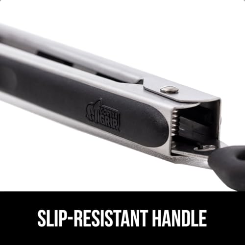 GORILLA GRIP Stainless Steel Kitchen Tongs, 7" 9" 12" - Black