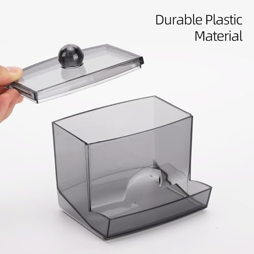 Tbestmax 10oz Black Qtip Dispenser with Lid Bathroom Organizer