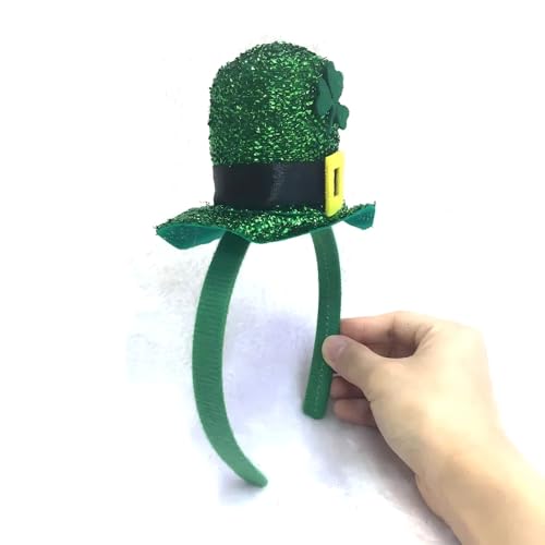 Green Glitter Mini Leprechaun Hat Headband for St. Patrick's Day