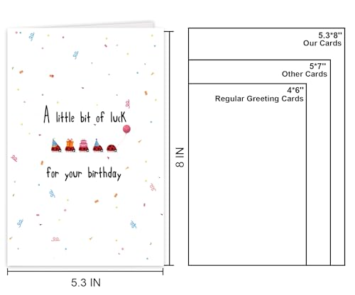Cute Ladybug Birthday Card with Envelope for Friends and Family