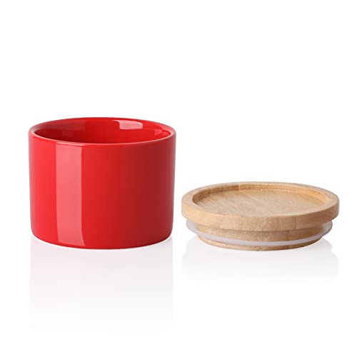 Sweejar Ceramic Kitchen Canister - 5 Fl Oz Red Airtight Food Storage Jar