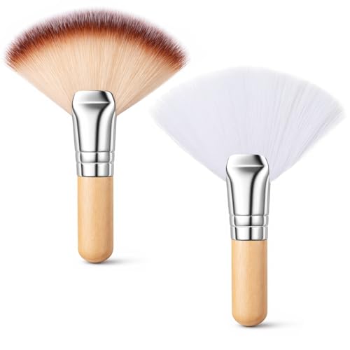 Twisina 2-Piece Fluffy Fan Makeup Brushes Soft Esthetician Face Tools