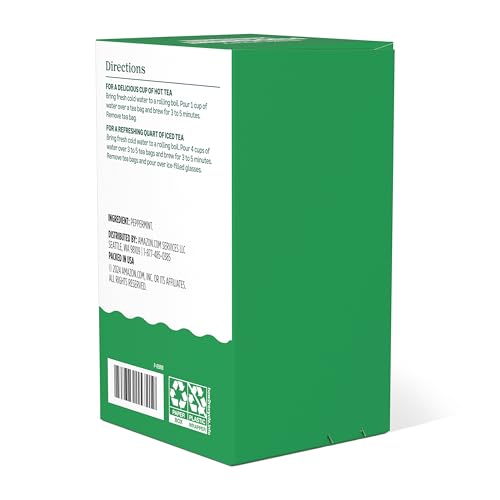 Peppermint Herbal Tea Bags - Caffeine Free, 20 Count