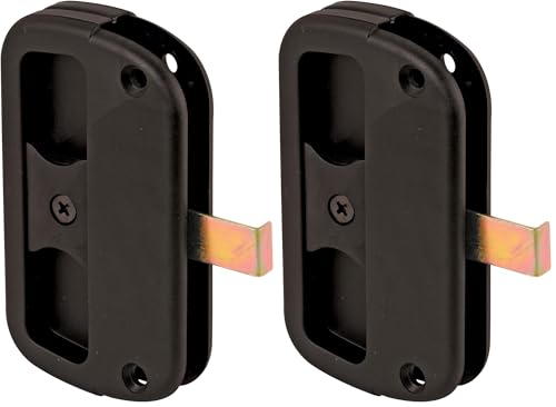 PRIME-LINE 3-7/8 in. Black Sliding Screen Door Latch & Pull (2-Pack)