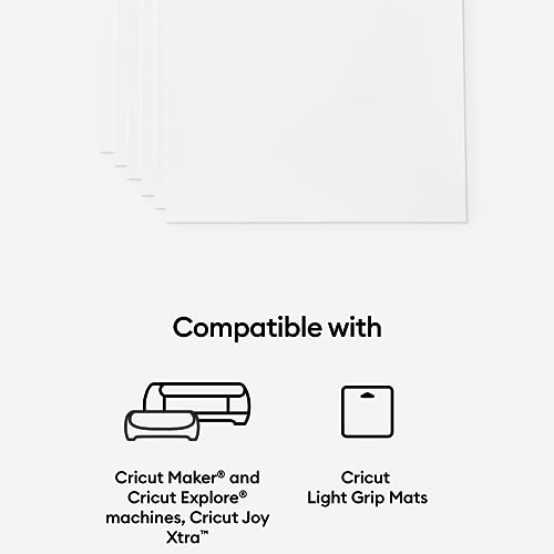 Cricut Printable Vinyl Sticker Paper 12 Sheets Transparent 8.5x11 for Inkjet Printers