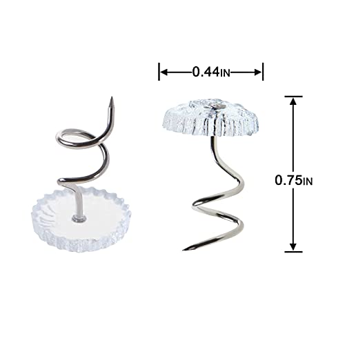 Lesnow Spiral Bed Skirt Pins - 100PCS Clear Twist Pins for Upholstery
