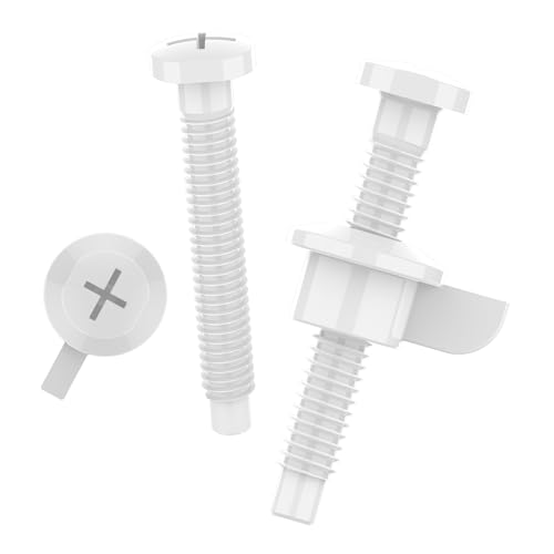 Plastic Bolt for Toilet Seat with Nut - Easy Installation, White