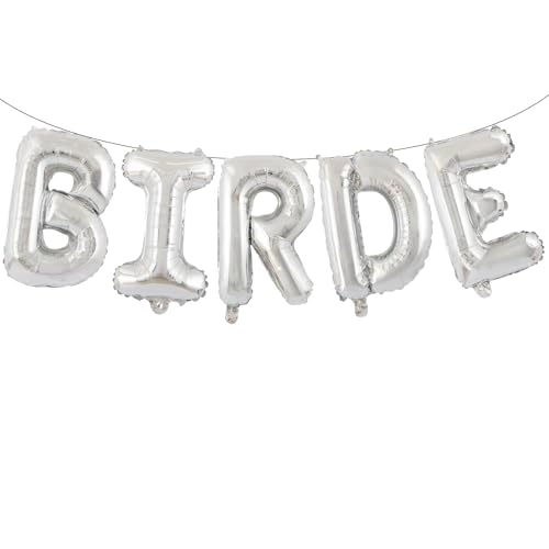 16 Inch Silver 'BRIDE' Mylar Balloon Banner for Weddings & Parties