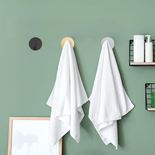 HARFINGTON 4-Piece Self-Adhesive Stainless Steel Wall Hooks, Black