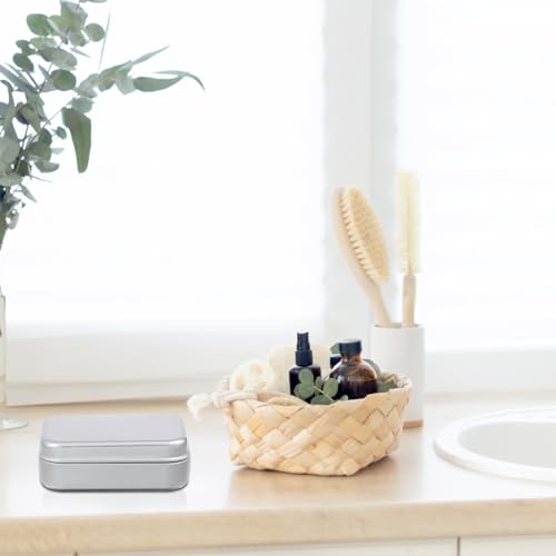 Tyqour Aluminum Travel Soap Container with Draining Tray & Lid