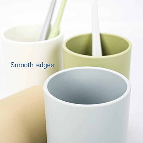 White Toothbrush Holder Cup - 350ml Bathroom Organizer