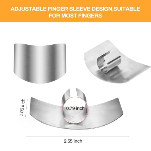 Promifun Stainless Steel Finger Guards - 4 Pcs Cutting Protectors