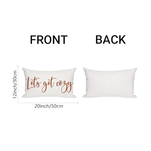 AOFANGGO Fall Pillow Cover 12x20 in Orange Beige - Let It Cozy Autumn Decor for Sofa Bed Couch