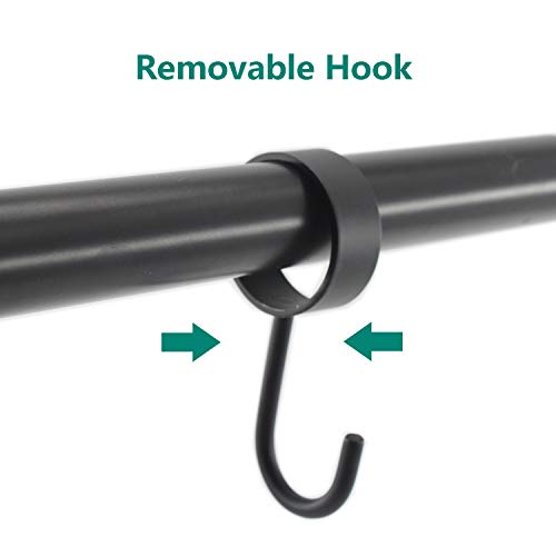 Ulifestar 32mm Heavy Duty Stainless Steel Closet Rod Hooks - 5 Pack Black