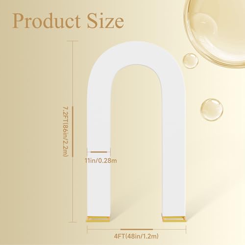7.2FT White Spandex Open Arch Backdrop Cover - Double-Sided Design