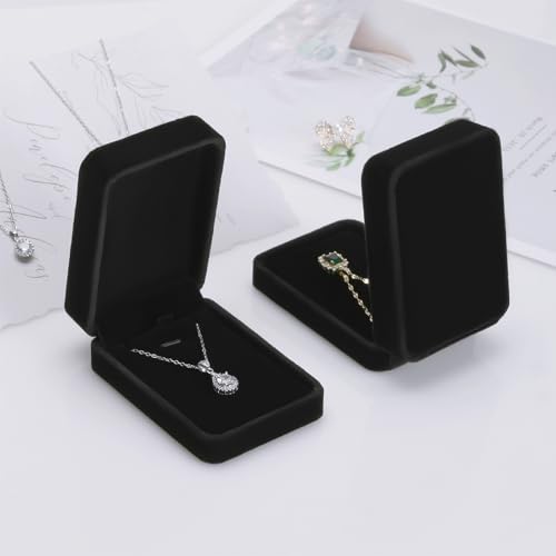 KUKUVR 6-Pack Velvet Jewelry Necklace Gift Box - Black