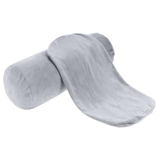 Telooco 2-Pack Round Neck Roll Pillow Covers, 16x6 Inch Soft Bolster Cases