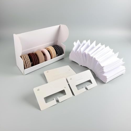 100 Pcs White Hair Clip Display Cards for Hair Bows & Barrettes