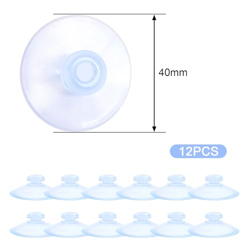 12 Pack Clear Suction Cups for Glass, Bathroom & Kitchen Decor