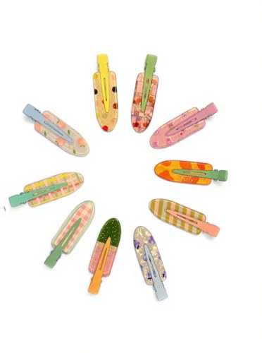 GZEE Multi-Pattern No-Crease Hair Clips Decorative Barrettes 10 Pack