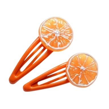 GANPUB 2 Pcs Orange Slice Snap Hair Clips for Women and Girls