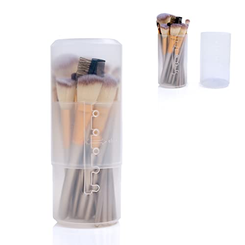 OCHEAL Retractable Makeup Brush Holder - Clear Plastic Travel Case