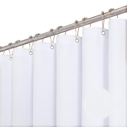 Boho Faux Linen Shower Curtain - 72x78 Inch Heavy Duty Waterproof Fabric
