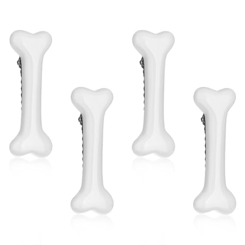 Mabor 4Pcs White Bone Hair Clips - Alligator Hairpins for Halloween Costumes and Daily Wear