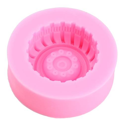 3D Round Tire Fondant Mold Set of 2 - Truck Wheel Silicone Molds Style A