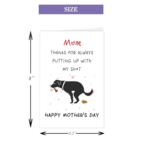 Funny Dog Mom Mother's Day Card with Envelope - Hilarious Gift
