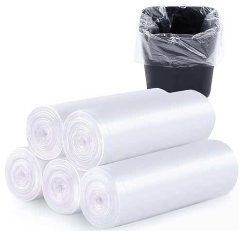 YYaaloa 100 Count Clear 1.2 Gallon Trash Bags - Strong & Leak-Proof