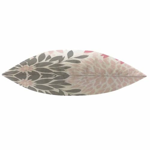 Mugod Dahlia Floral Throw Pillow Cover, 18x18 Inch Abstract Pink Grey Cushion