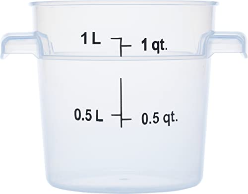 1 Quart Round Food Storage Container - Durable Polycarbonate, Stackable