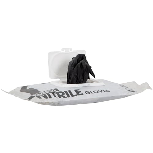 ForPro Professional Disposable Nitrile Gloves, 30 Count, Large, Black