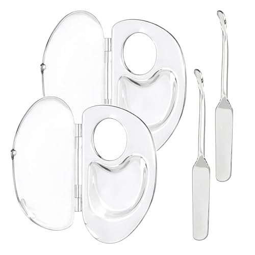 Transparent Acrylic Makeup Mixing Palette with Sealed Storage 2 PCS