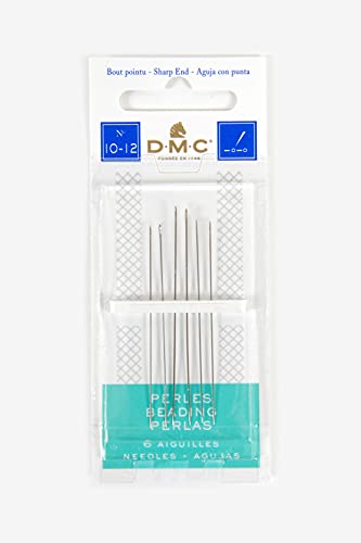 DMC Beading Needles Size 10/12 - 6-Pack Fine Jewelry Threading Needles