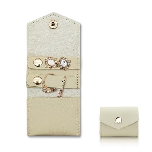 Mini Travel Jewelry Roll Organizer Case - Foldable PU Leather